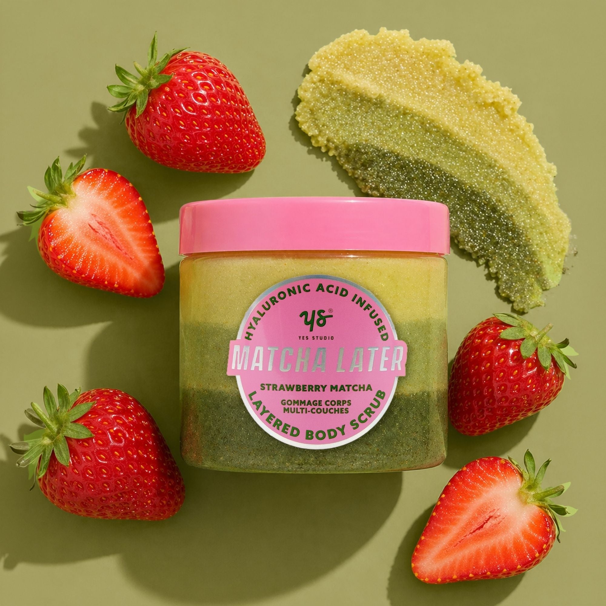 YS Layered Body Scrub 600g Strawberry Matcha