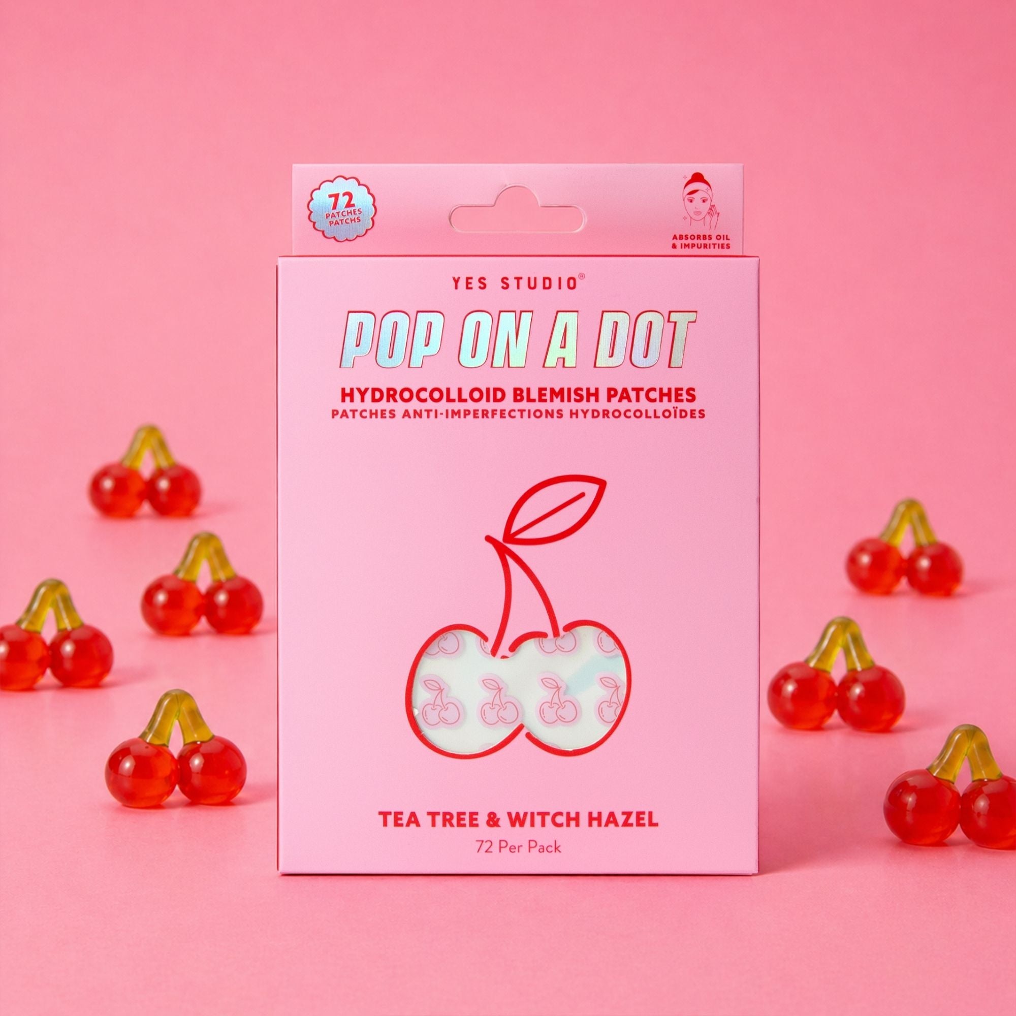 YS Hydrocolloid Blemish Patches - 72pk - Cherry Shaped