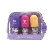 YS 3PC 75ml Shimmer Hair & Body Mist Set PVC Bag w Keychain Purple